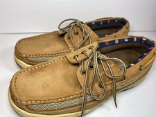 Reel Legends Men's Catamaran Tan Boat Shoes Leather Size 11W  Lace EUR 44, UK 10