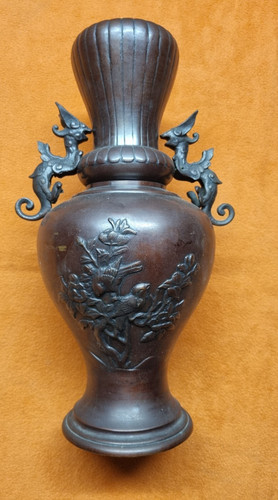 Vaso bronzo con creatura - con,