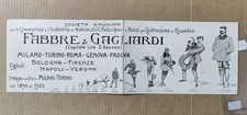 PUBBLICITA' AUTOMOBILE VELOCIPEDI FABBRE E GAGLIARDI MILANO-doppia-C91-154