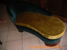 Dormeuse e chaise longue verde oro velluto  interior legno desainer rm 006900