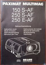 Manuale vintage istruzioni uso proiettore diapositive Paximat Multimag Braun