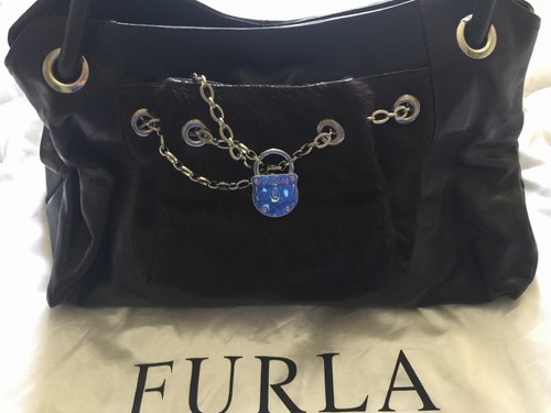 Furla authentic black satchel - furla,