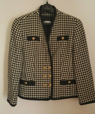 Giacca * corta * nero / bianco * calpestio di gallo * taglia 38/40 * M * azienda ARA * 100% pura lana vergine *