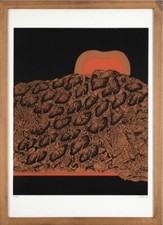 Gottardo Ortelli-litografia s.t. del 1969 N.11/90-Firma+tiratura+data-Cm.68x48,5