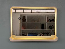 Grande specchio Retroilluminato Anni 70 Con Mensola Modernariato Italiano