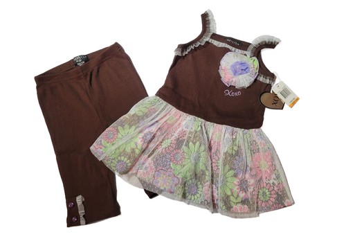 Tunica floreale marrone