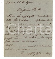 1900 TORINO Arch. Giovanni CHEVALLEY non conosce assistenti onesti Autog.