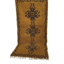 Tappeto marocchino vibrante fatto a mano giallo dorato tribale azilal...