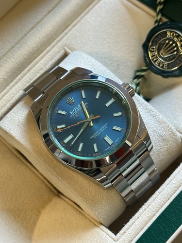 Rolex milgauss blu - blu, vetro