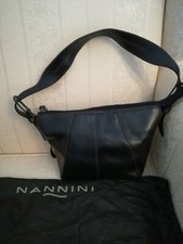 BORSA IN PELLE NERA MARCATA "NANNINI" INIZI ANNI '00 - COME NUOVA!!