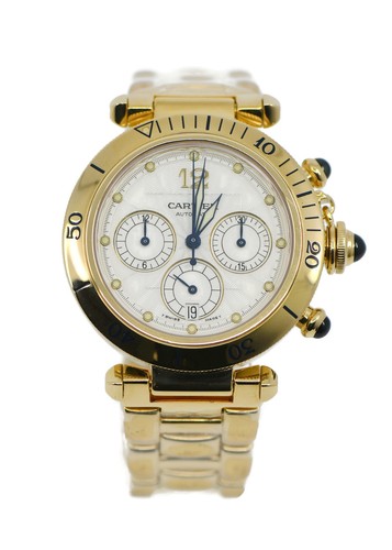 Cartier pasha chronograph 18k - cartier,