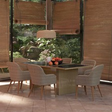 Dining Set Brown PE rattan