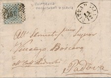 Italia Lombardo Veneto 1869 Lettera Cittadella-Padova da Colombare Carmignano
