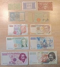 Lotto Di 11 Banconote Italiane Delle Vecchie Lire N.115