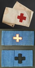 Croce Rossa - Insieme di tre bracciali CRI, Croce Bianca e Croce Nera