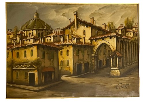 Dipinto vecchia milano - dipinto,