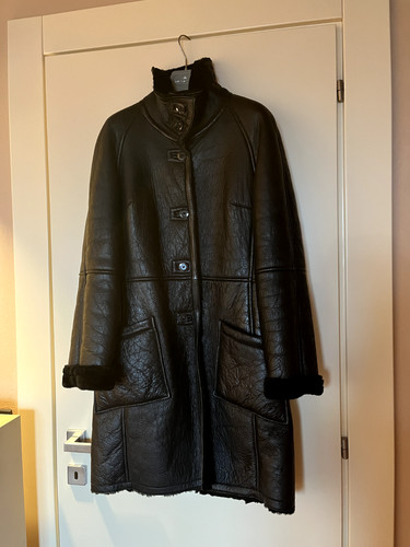 Giacca montone nera - , pelle