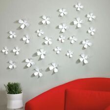 UMBRA - DECORAZIONI ADESIVE DA PARETE - FIORI IN PVC - 24 PEZZI - BIANCO