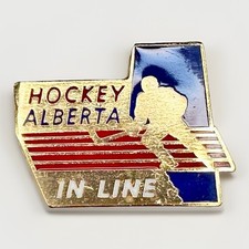 Cappello da bavero vintage Hockey Alberta in linea spilla roller hockey