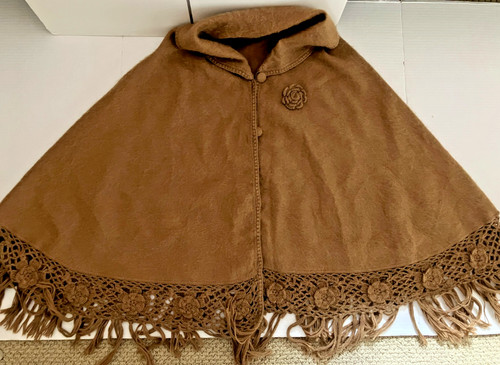 Poncho mantello marrone alpaca - poncho,
