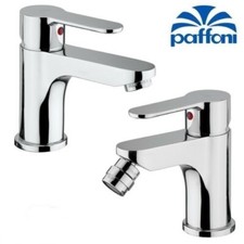 COPPIA MISCELATORI PAFFONI LAVABO E BIDET RUBINETTI MODELLO BLU CON PILETTA