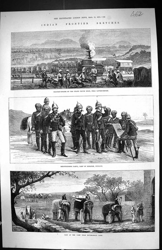 Vecchia stampa 1873 treno