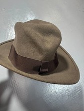 Vintage Emporio Armani Fedora Hat – 100% Wool Felt – Brown Wide Brim – Size 60