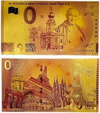 Papa GIOVANNI PAOLO II - 10° Anniversario di Beatificazione - Banconota da 0 euro in lamina d'oro