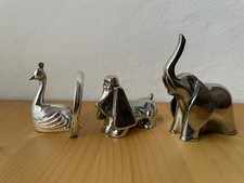 3 animali laminati in argento