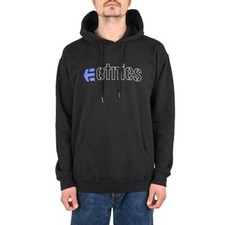 Etnies Ecorp Pullover Felpa con Cappuccio - Nero/Blu/Bianco