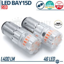 2 Lampadine LED P21/5W BAY15D CANbus ROSSE Luci Stop + Posizione 1400LM PlugPlay