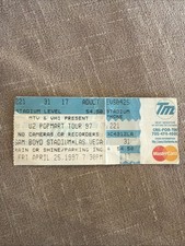 U2 - 1997 Stub Biglietto Vintage Originale: Sam Boyd Stadium - Las Vegas 