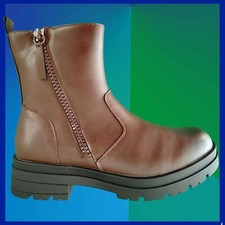 STIVALI UOMO pelle  anfibi scarponcini scarpe militari marrone zip