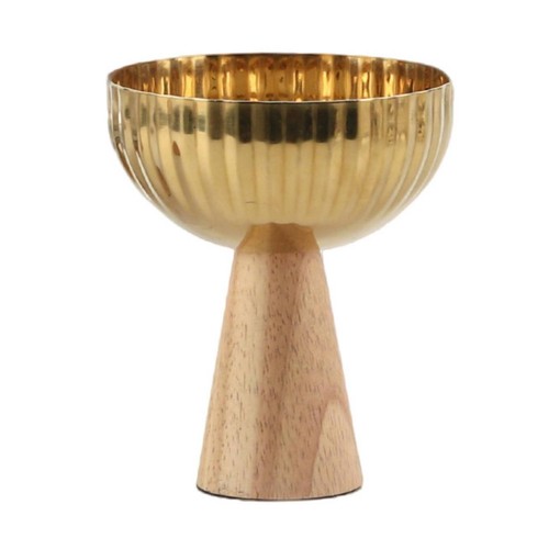 Coppa con base legno - coppa, in