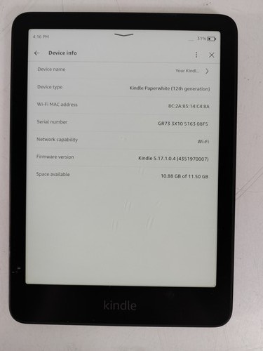 Amazon kindle paperwhite 12ª - paperwhite, (12ª
