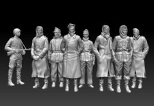 Soldatini prigionieri tedeschi seconda guerra mondiale 8 figurine scala 1/35 modellini kit stampati in resina