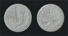 1 LIRA 1955 BILANCIA E