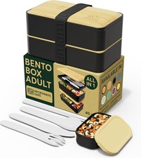 Umami Bento Box Adulto All-In-1 con 4 Utensili Barattolo Salsa Grande 2 Divisori Antiperdite