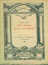 ALLA RICERCA DELLA VERECONDIA LODI LUIGI FORMIGGINI 1927 POLEMICHE