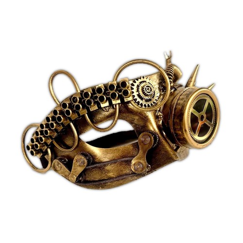Maschera viso steampunk oro