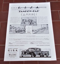 2 Pubblicita' C.I.S.A. TANDEM CAR Camping - FLIT mosche zanzare 28x38 anni 20
