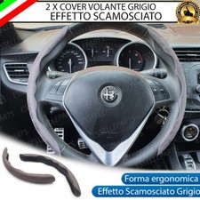 2 X COVER VOLANTE EFFETTO CAMOSCIO COLORE GRIGIO PER ALFA ROMEO 146