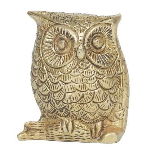 Brass owl golden color - @, for