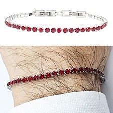 Bracciale tennis rosso rubino