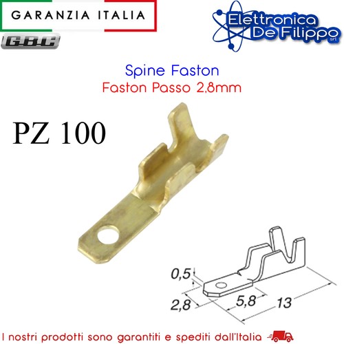 100 spine faston passo 8mm - faston,