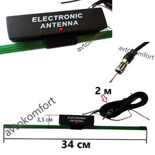 Cavo 2M Interno Parabrezza Nascosto Attivo Amplificato FM Radio Antenna Auto ...