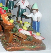 PRESEPE GRUPPO 4 CM  TERRACOTTA ,  pastore BANCO PESCE   shepherds 