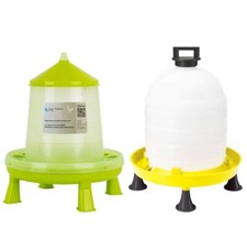 KIT MANGIATOIA 8KG ANTISPRECO + ABBEVERATOIO 15LT CON PIEDINI E TAPPO PER POLLI