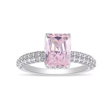 Anello da sposa 5,36 ct smeraldo zaffiro rosa naturale diamanti oro bianco massiccio 6