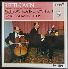 ROSTROPOVICH RICHTER Beethoven 2LP Philips HI-FI Stereo 835 182/3 AY Holland ED1